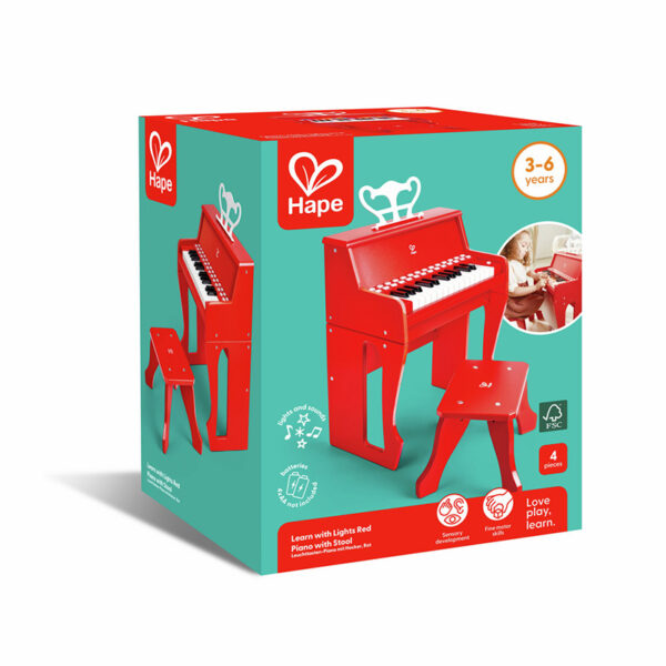 Pianot me drita dhe stol,  Learn with Lights Piano Stool Hape