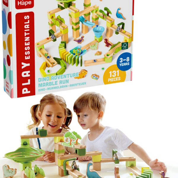 Lodër druri Dino adventure Marble run Hape