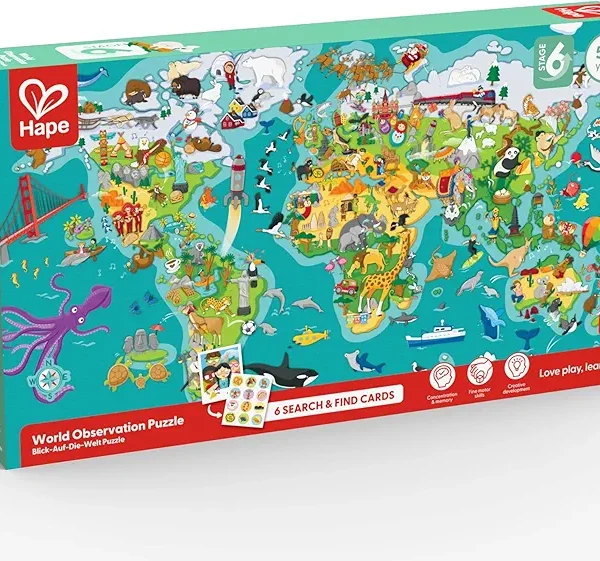 Puzzle Game 2-in-1 World Tour Hape E1626