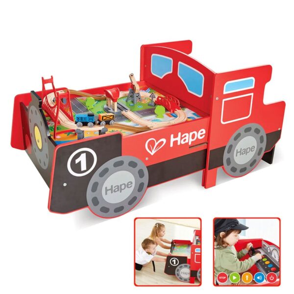 Set Hekurudhor,  Railway Train And Table Set With Battery Power Hape